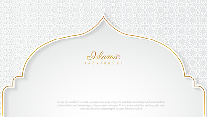 islamic background in white and gold color. islamic vector illustration