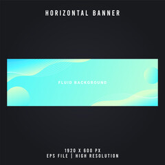 Abstract Fluid Background Horizontal Banner - Dynamic and Modern Design