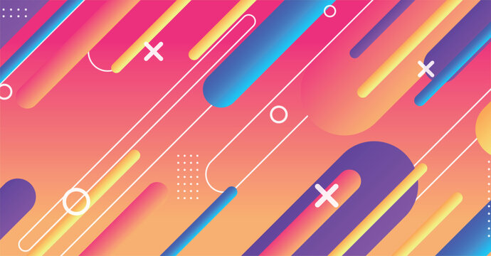 Abstract minimal geometric shape background with gradient