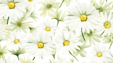 Whimsical Daisies Watercolor Seamless Pattern Playful , Background Image, Hd