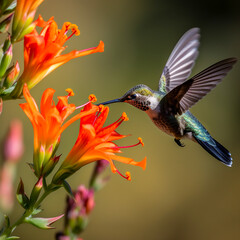 Fototapeta premium hummingbird near a flower