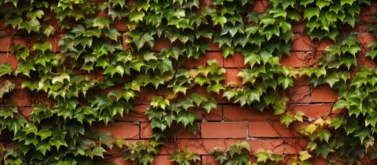 Fototapeta na wymiar Vines with a textured appearance on bricks