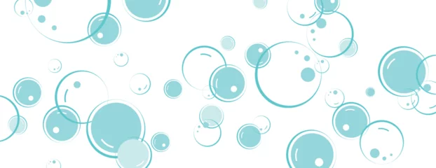 Deurstickers cute background with flying soap bubbles © selim