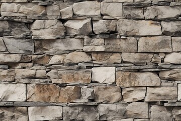Repeatable stone wall texture. Seamless and realistic material. Close up view. Natural colors. Wall with stones.