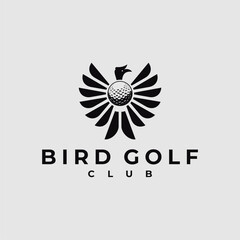 BIRD GOLF CLUB MASCOT BORNEO SPORT LOGO VECTOR ICON ILLUSTRATION