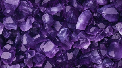 Amethyst gemstone seamless pattern. Repeated background of minerals.