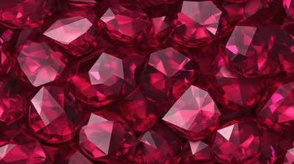 Zelfklevend Fotobehang Ruby gemstone seamless pattern. Repeated background of minerals. © Pixel Pine