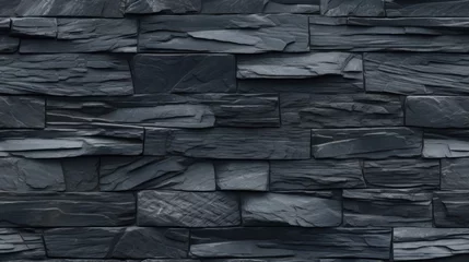 Rolgordijnen Slate stone seamless pattern. Repeated background of construction material. © Pixel Pine