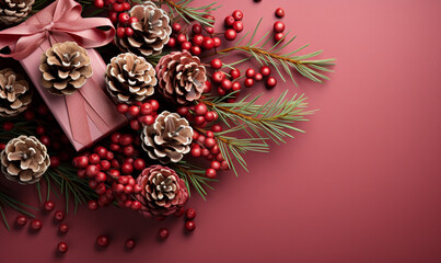 christmas pine and gift box