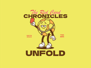 retro cartoon in trendy style with sports theme, mascot character, vector illustration