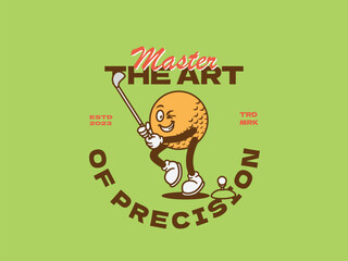 retro cartoon in trendy style with sports theme, mascot character, vector illustration