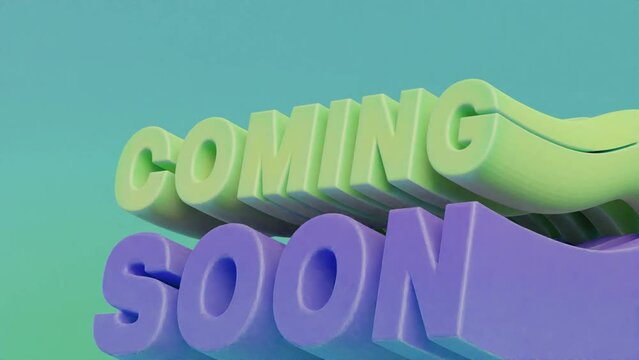 Coming Soon Text Animation with 3d Typography Motion on Colorful screen to make a fun and interesting introductory video, that everyone would enjoy.