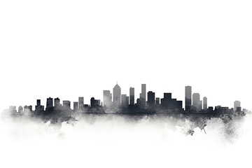 silhouette of a city on white background