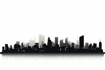 silhouette of a city on white background