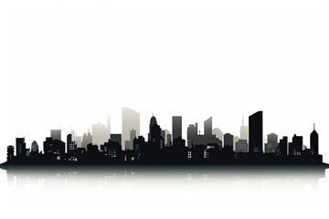 Fototapeta premium silhouette of a city on white background