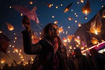 Happy Makar Sankranti. Celebrating the cultural richness and joy: a colorful Indian harvest festival with kites, traditions, and festive cheer.