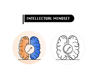 Brain growth | Mind Developement Icon with Line & Colorful Style. 