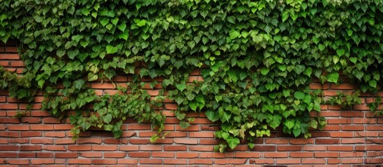 Fototapeta na wymiar Wall brick with vines