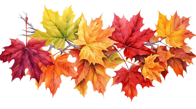 Colorful autumn leaves Ai Generative
