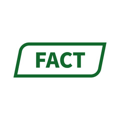 Fact Stamp In Green Parallelogram Line Rectangle Shape For Information Sign
