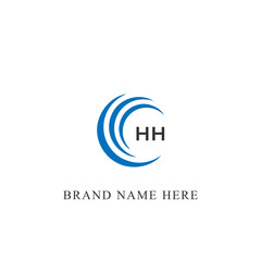 HH H H letter logo design. Initial letter HH linked circle uppercase monogram logo blue  and white. HH logo, H H design. HH, H H