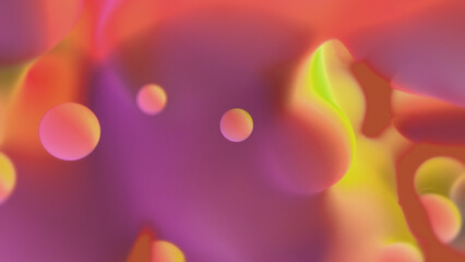 orange and pink slime morphed meta objects from alien planet - abstract 3D illustration