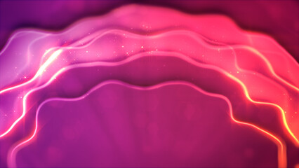 red and rose shining agleam volumetric figures - abstract 3D rendering