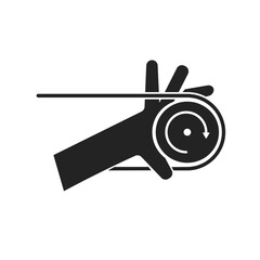 Isolated pictogram icon of hand injury pinched on belt conveyor machine, injury rolling machine for safety danger warning sign - obrazy, fototapety, plakaty