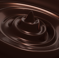 Chocolate, wave , 3d render