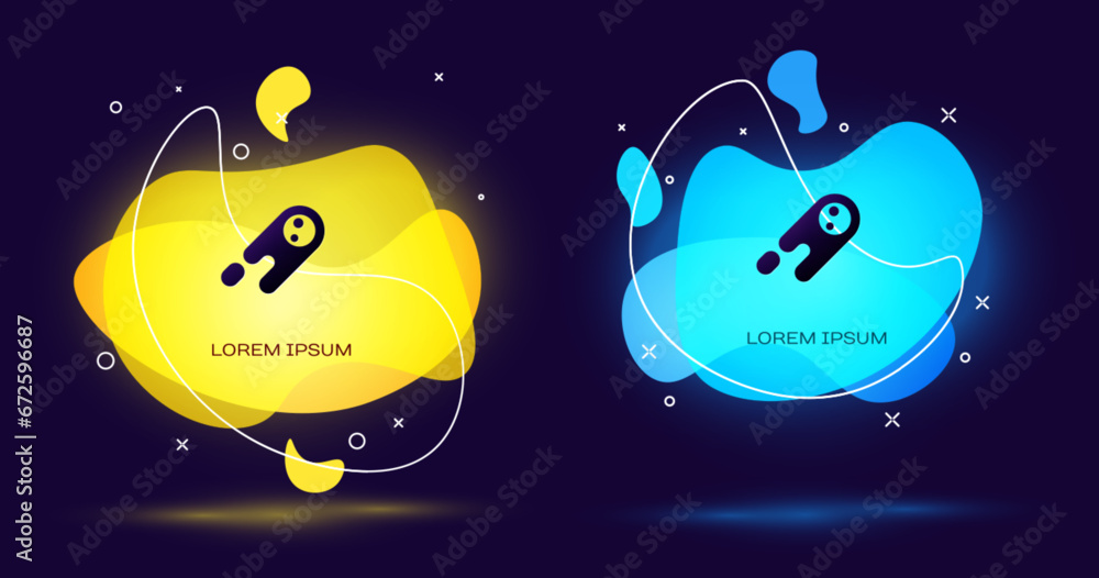 Poster black comet falling down fast icon isolated on black background. abstract banner with liquid shapes.