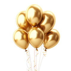 gold balloons isolated on white
