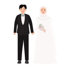 bride and groom wedding couple vector