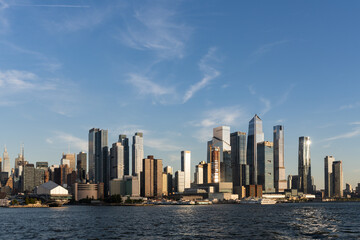 Fototapeta na wymiar New York midtown with buildings, panoramic view on skyscrapers