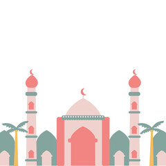 Mosque vector ornament illustration moslem ramadan
