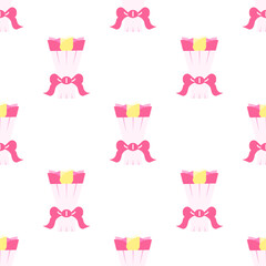 Pink bouquet seamless pattern background.