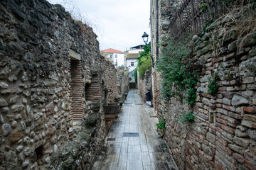 Scenic view of a medieval wall in an ancient town