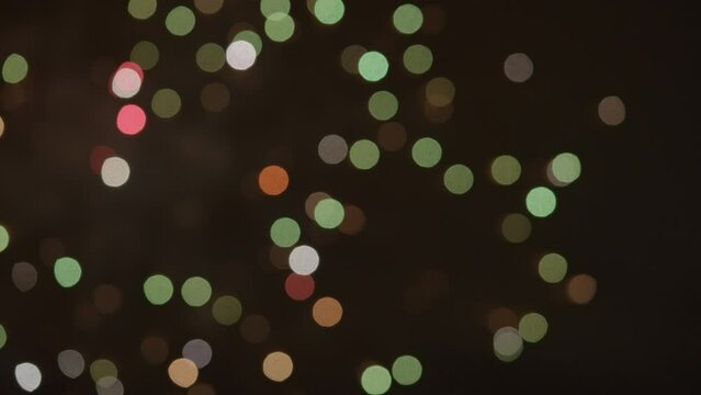 Slow motion blurred background of fireworks in dark sky, celebratation