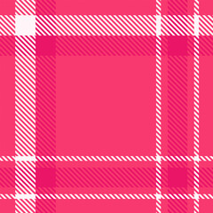 Pink White Tartan Valentine Plaid Pattern Seamless. Checkered fabric texture for flannel shirt, skirt, blanket
