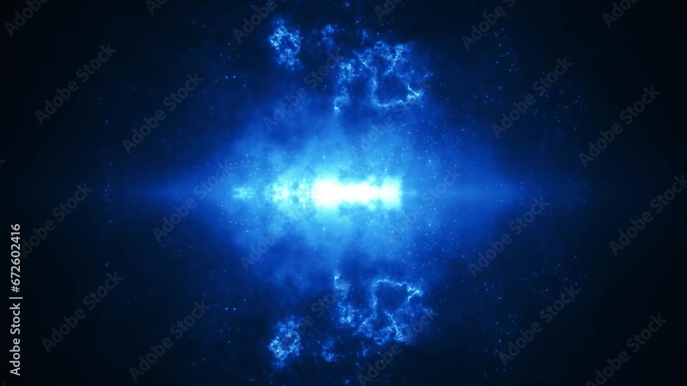 Canvas Prints abstract 4k seamless loop background with glowing blue energy lights and sparkling flying particles