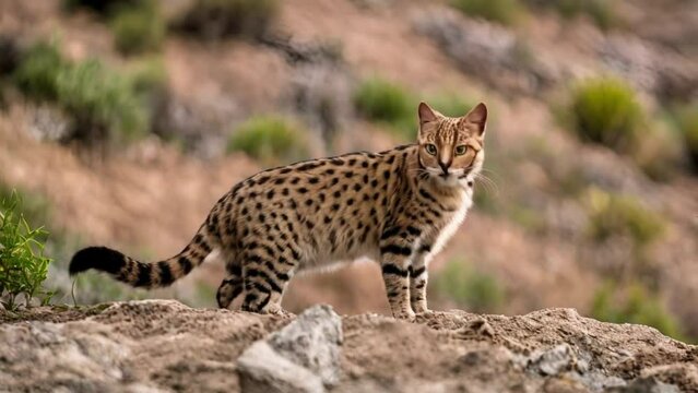 The Andean cat (Leopardus jacobita)
