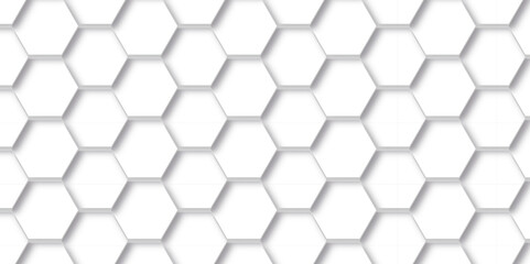Seamless pattern with hexagons Background with hexagons. Abstract background with lines. white texture background. hexagon abstract background. Surface polygon pattern with glowing hexagon.