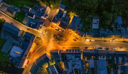 Aerial night view of Ardara in County Donegal - Ireland