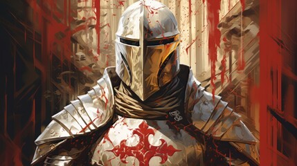Chivalrous Crusader Knights: Christian Warriors in the Holy Land
 - obrazy, fototapety, plakaty
