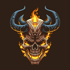 Skull Head mascot great illustration for your branding business