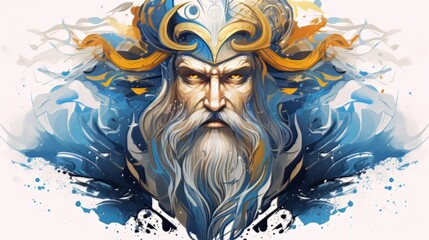 Odin - The nordic god of wisdom and allfather - obrazy, fototapety, plakaty