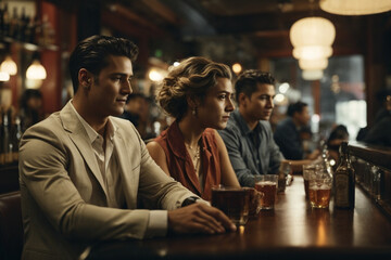 Young people in the bar