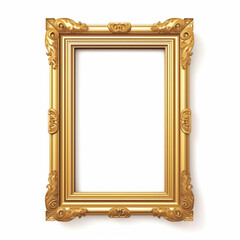 golden frame isolated on white vector illustration