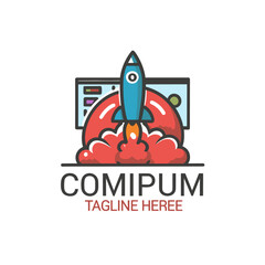 logo for your design _ rocket Logo Design _ logo for Business _ Logo For company _ Computer Logo