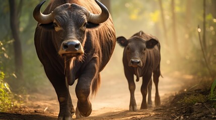 Fototapeta premium Thai buffalo mother