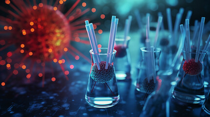An image showing a virus in a lab. - obrazy, fototapety, plakaty